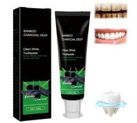 2025 New Bamboo Charcoal Teeth Whitening Toothpaste - Organic Bamboo Charcoal Toothpaste, Natural Whitening Tooth paste, Gum Care, TeethWhitening & Breath Freshening for Sensitive Teeth 100g (1)
