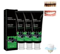 2025 New Bamboo Charcoal Teeth Whitening Toothpaste - Organic Bamboo Charcoal Toothpaste, Natural Whitening Tooth paste, Gum Care, TeethWhitening & Breath Freshening for Sensitive Teeth 100g (3)