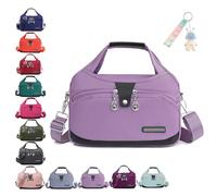 2025 New Blaciokamith Soft Side Lightweight Underseat Tote Bag, Multi-Pocket Fashion Handbag, Crossbody Bag for Women (Violet)
