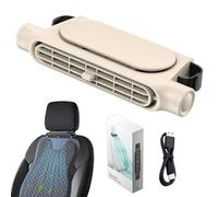 2025 New Car Seat Fan USB Plug-In, Car Interior Rear Pillow Car Fan, Headrest Auto Cooler, Rechargeable 3-Speed Adjustable, for Hot Weather Vehicles Long Journeys Truck (Beige, 1pc)