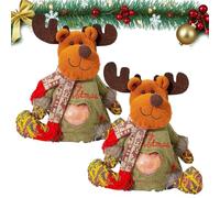 2025 New Christmas Bags Zipper Design, Christmas Bag Zipper Design, Reusable Christma Bags With Santa Snowman Style Of Apples, Candies, Small Toys And Gifts (2pcsB)