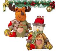 2025 New Christmas Bags Zipper Design, Christmas Bag Zipper Design, Reusable Christma Bags With Santa Snowman Style Of Apples, Candies, Small Toys And Gifts (2pcsF)