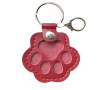 2025 New Dog Hair Collector Keychain Charm Memorial Storage Pet Personalized Handmade Animal Paw Charm (Red)