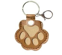 2025 New Dog Hair Collector Keychain Charm Memorial Storage Pet Personalized Handmade Animal Paw Charm (Light Brown)