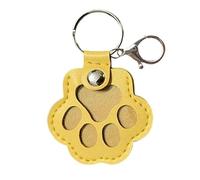 2025 New Dog Hair Collector Keychain Charm Memorial Storage Pet Personalized Handmade Animal Paw Charm (Yellow)