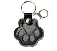 2025 New Dog Hair Collector Keychain Charm Memorial Storage Pet Personalized Handmade Animal Paw Charm (Black)