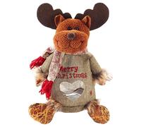 2025 New Doll Apple Bags Zipper Design, 3D Santa Snowman Deer Shaped Reusable Gift Bags, Xmas Party Decor for Apple Candy Storage (Elk)