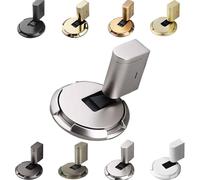 2025 New Door Wedge Stopper, Door Wedge Stopper, No-Drill Installation, Easy Installation, with Tape & Screws, Adjustable Height, for Home Office Doors (Silver)