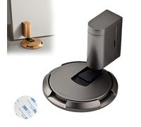 2025 New Door Wedge Stopper, No Drill Magnetic Door Stoppers, Wall Mounted Safety Glass Door Holder, Windproof & Silent Secure Adjustable Height for Home Office Doors (Gray)