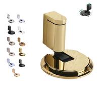 2025 New Door Wedge Stopper, Pleasant Door, Pleasant Magnetic Doors Stopper Wedge, No-Drill Installation, Doors Stoppers Wedge (Bright Gold,3pcs)