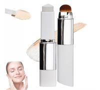 2025 New Double-Headed Lightweight Foundation Stick - Portable Makeup Color Changing Concealers, Color Changing Foundation Stick, Hydrating Cover Cream with Brush, for All Skin Types (Ivory White)