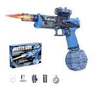 2025 New Electric Water Guns with Light Up, Range Motorized Water Gun with Interactive Lighting, Auto Rapid Fire 28-32 FT Range, for Party, Summer Outdoor Poo (Blue)