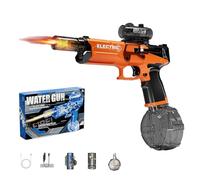 2025 New Electric Water Guns with Light Up, Range Motorized Water Gun with Interactive Lighting, Auto Rapid Fire 28-32 FT Range, for Party, Summer Outdoor Poo (Orange)