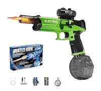 2025 New Electric Water Guns with Light Up, Range Motorized Water Gun with Interactive Lighting, Auto Rapid Fire 28-32 FT Range, for Party, Summer Outdoor Poo (Green)