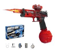 2025 New Electric Water Guns with Light Up, Range Motorized Water Gun with Interactive Lighting, Auto Rapid Fire 28-32 FT Range, for Party, Summer Outdoor Poo (Red)