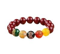 2025 new FengShui Wealth And Luck Bracelet, Feng Shui Red cinnabar Pixiu Wealth Prosperity Buddha Beads Elastic Bracelet for Women Men Jewelry (8mm)