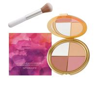 2025 New Glowjiu Highlighting Eye & Cheek Palette - Eye & Cheek palette - Eyeshadow And Highlighter Makeup, 4-In-1 Highlight Shades Makeup for Blush, Makeup Palettes Contour Kit (1Pcs)