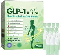 2025 New GLP-1 Six-in-One Health Solution Oral Liquid, Advanced GLP-1 Peptide Complex Serum, Natural Plant Extract GLP-1 Oral Solution, for Men & Women (1)