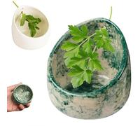 2025 New Herb Stripper Bowl - Handmade Herb Stripper Tool, Unique Ceramic HerbStripper, With Various Hole Sizes Efficient & Quick Leaf Removal (Celadon)