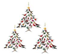 2025 New Hummingbird Christmas Ornament, Hummingbird Christmas Ornament, Winter Stacking Tree Ornamen, for Lover (3 pcs)