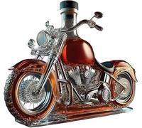 2025 New Libiyi/Pubyfun/Yomody/Fanyil/Vianys Whisky Decanter, Decantador de whisky en forma de motocicleta de 10 oz, utensilio de vino, botella de líquido de vidrio esculpido 3D para uso en la cocina