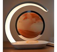 2025 New Lumaflow Sandscape Charger, 3-in-1 Wireless Charging Station w/Moving Sand Art, Fast 15W Charger, Beautiful Desk Decor Lamp & Nightstand Organizer, Home Gift Idea (Orange)