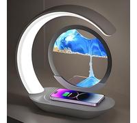 2025 New Lumaflow Sandscape Charger, 3-in-1 Wireless Charging Station w/Moving Sand Art, Fast 15W Charger, Beautiful Desk Decor Lamp & Nightstand Organizer, Home Gift Idea (Blue)