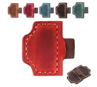 2025 New Magnetic Leather Pen Holder Bookmark, Personalized Magnetic Leather Pen Holder Bookmarks, Customized Gifts for Readers (Red,J)