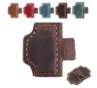 2025 New Magnetic Leather Pen Holder Bookmark, Personalized Magnetic Leather Pen Holder Bookmarks, Customized Gifts for Readers (Dark Brown,L)
