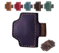 2025 New Magnetic Leather Pen Holder Bookmark, Personalized Magnetic Leather Pen Holder Bookmarks, Customized Gifts for Readers (T,Purple)