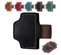 2025 New Magnetic Leather Pen Holder Bookmark, Personalized Magnetic Leather Pen Holder Bookmarks, Customized Gifts for Readers (C,Black)