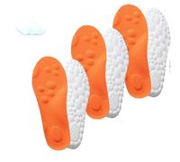 2025 New Massage Insoles, Memory Foam Insoles for Men/Women - Arch Support Shoe Inserts, Acupressure Massage Foot Pain Relief & Fatigue Reduction for Sports/Running (3*Orange,37-38)
