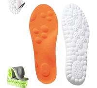 2025 New Massage Insoles, Memory Foam Insoles for Men/Women - Arch Support Shoe Inserts, Acupressure Massage Foot Pain Relief & Fatigue Reduction for Sports/Running (1*Orange,45-46)
