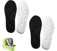 2025 New Massage Insoles, Memory Foam Insoles for Men/Women - Arch Support Shoe Inserts, Acupressure Massage Foot Pain Relief & Fatigue Reduction for Sports/Running (2*Black,45-46)