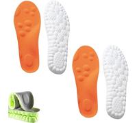 2025 New Massage Insoles, Memory Foam Insoles for Men/Women - Arch Support Shoe Inserts, Acupressure Massage Foot Pain Relief & Fatigue Reduction for Sports/Running (2*Orange,45-46)