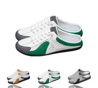 2025 New Men Slippers Casual Sports Shoes Low Top Baotou Half Drag Sneakers for Men, Fashionable Mens Slip On Shoes for Spring Summer (Green,43)