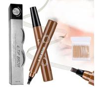 2025 New Microblading Eyebrow Pencil,Upgraded 3d Waterproof 4 Tip Magic Eyebrow Pencil,Natural Gap Filling Eyebrow Makeup,Pen Long-Lasting Fine Stroke Eye Brow Pen (Dark Brown, Same size)
