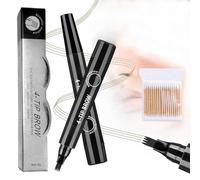 2025 New Microblading Eyebrow Pencil,Upgraded 3d Waterproof 4 Tip Magic Eyebrow Pencil,Natural Gap Filling Eyebrow Makeup,Pen Long-Lasting Fine Stroke Eye Brow Pen (Black, Same size)