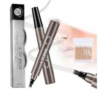 2025 New Microblading Eyebrow Pencil,Upgraded 3d Waterproof 4 Tip Magic Eyebrow Pencil,Natural Gap Filling Eyebrow Makeup,Pen Long-Lasting Fine Stroke Eye Brow Pen (Gray Brown, Same size)
