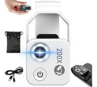 2025 New Nano Zoom 200x for iPhone, Pocket Microscope Camera, Nano Zoom Lens for iPhone and Android, Nano Zoom with CPL Lens, Macro Lens for Phones (White)