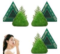 2025 New Nature Triangle Shampoo Bar, Usman Grass Nature Triangle Conditioner Bar, Green Triangles Soap For Hair, For Women And Mens (3Pcs)