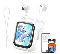 2025 New NE20 Translation Earbuds Real Time, Bluetooth 6.0 Earphones LED Display AI Translator Ear Buds, LCD Touch Screen Sport Headphones, 140 Two-Way Language Translator Earphones (White)