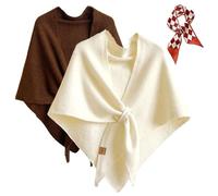 2025 New Pashmina Wraps for Women, Versatile Women’s Solid Color Shawl, Elegant Soft Light Weight for Spring Fall Winter (2PCS-H)