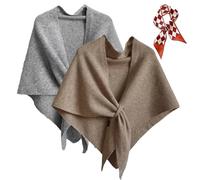2025 New Pashmina Wraps for Women, Versatile Women’s Solid Color Shawl, Elegant Soft Light Weight for Spring Fall Winter (2PCS-F)