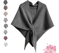 2025 New Pashmina Wraps for Women, Women’s Solid Color Shawl, Elegant Shawls and Wraps - for Spring Fall Winter (Dark Gray)