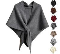 2025 New Pashmina Wraps for Women, Women’s Solid Color Shawl, Stylish Knitted Shawl, Elegant for Autumn Wear (Dark Gray)