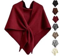2025 New Pashmina Wraps for Women, Women’s Solid Color Shawl, Stylish Knitted Shawl, Elegant for Autumn Wear (Wine Red)