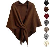 2025 New Pashmina Wraps for Women, Women’s Solid Color Shawl, Stylish Knitted Shawl, Elegant for Autumn Wear (Coffee)