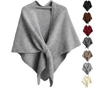 2025 New Pashmina Wraps for Women, Women’s Solid Color Shawl, Stylish Knitted Shawl, Elegant for Autumn Wear (Light Gray)