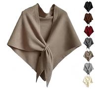 2025 New Pashmina Wraps for Women, Women’s Solid Color Shawl, Stylish Knitted Shawl, Elegant for Autumn Wear (Khaki)